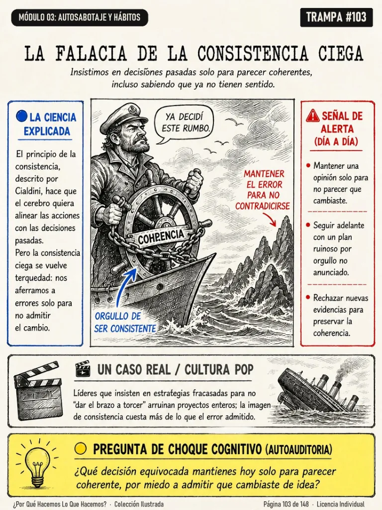 Trampa #103: La Falacia de la Consistencia Ciega